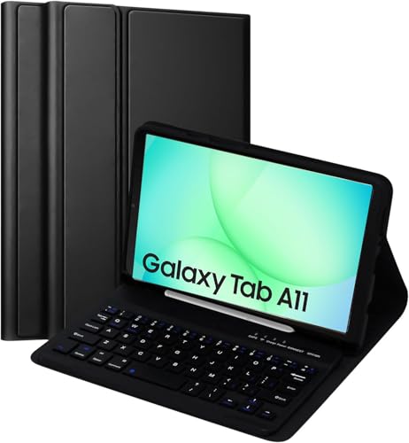 KTOITION Tastatur Hülle für Samsung Galaxy Tab A9 8,7 Zoll 2023, Slim Case mit Bluetooth Tastatur für Samsung Tablet A9, Abnehmbare Tastaturhülle mit Stifthalter für Samsung Galaxy Tab A9