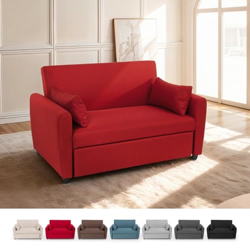 Produce Shop Canapé Convertible 2 Places clic clac Design Moderne en Tissu Porto Rico - Rouge