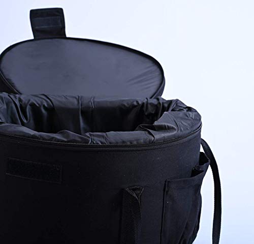 CVNC 18 Inch Black Color Heavy Duty Canvas Padded Carrying Case Travelling Bag For Crystal Singing Bowl - Thumbnail 4