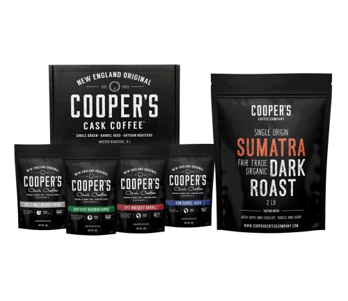 Organic Dark Roast Sumatra Whole Bean Coffee - 2Lb Bag And Bourbon Barrel Aged Coffee Whole Bean Set (Pack Of 4) 4Oz #TOP7