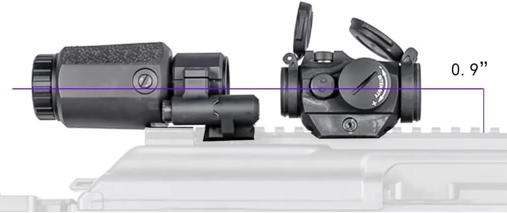 Tactical Low Pico Scope Riser Mounts for T2 Red Dot Sight and Magnifier Scope Mount Ring for 3X-C, 3XMAG, 3XMAG-1, 6XMAG-1 Magnifier, Scope Mount Combo, Black