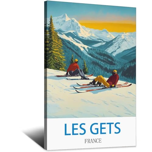Poster de voyage Les Gets France souvenir de vacances à la montagne