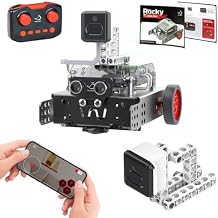 WhalesBot Rocky Smart Robot Car Bundle STEM Coding & Engineering Kit with FPV Camera Accessory, Real-Time Video, Supports Scratch/Python/C, Remote Control Educational Toy for Kids 8-16