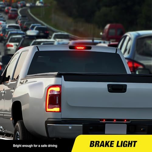 Nilight Third Brake Light High Mount 3rd Stop Reverse Cargo LED Lighting for Chevy Silverado GMC Sierra 1500 2500 3500HD 2007-2013 Pickup Truck Rear Cab Center Tail Lights - 3