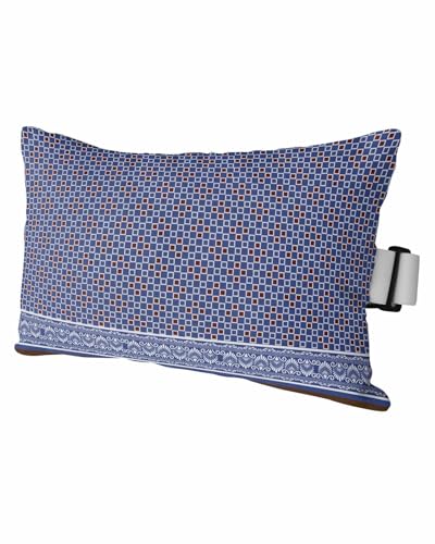 Blue Geometric Outdoor Beach Chair Pillow Headrest for Chaise Lounge Chair,Recliner Head Pillow Waterproof Pillowcases with Elastic Band & Inserts 11x16 Contemporary Abstract Ethnic Floral Boho