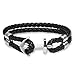 Produktbild OUTLAW Armband Herren Anker Lederarmband für Männer Herrenarmband Armbänder Leder schwarz Bracelet Leather Men Edelstahl Lederarmbänder Schmuck Geschenk Männerarmband Ankerarmband Bracelets 2L