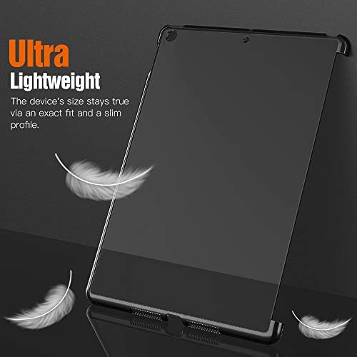 MoKo Case Fit New iPad 9th Generation 2021/iPad 8th Gen 2020/iPad 7th Gen 2019, Frosted Transparent Slim Hard Plastic Clear Back Cover [Compatible with Official Keyboard] - Clear Black