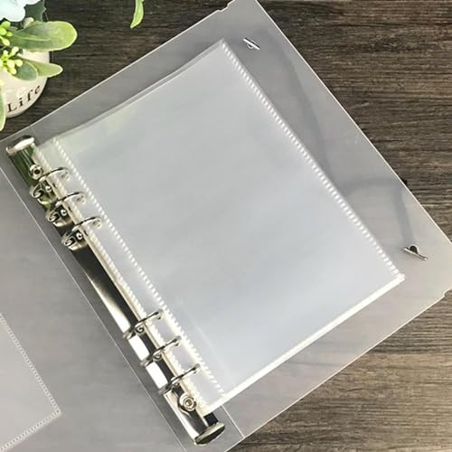 40 Stück A5 Binder Pockets Klarsichthüllen Ringbuch Taschen Ohne Zipper Ordner Prospekthüllen Budget Zipless Umschläge Ringordner Bindertaschen Schutzhülle Mit 6 Löchern Kunststoff
