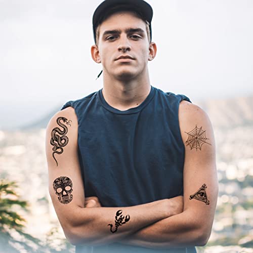 Tatuaggi Temporanei Set, 30 Fogli Nero Tatuaggi