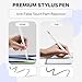 Universal Stylus Pen for Touch Screens – High Precision Active Digital Pencil Compatible with iOS and Android Devices, Tablets and Smartphones – 2 Extra Tips, White