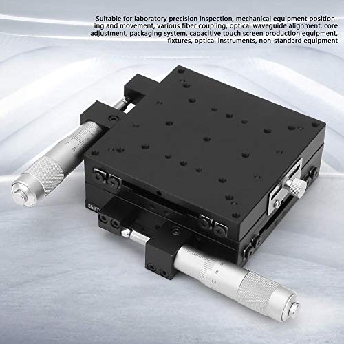 Manueller XY-2-Achsen-Lineartisch, 100 x 100 x 40 mm hochgenaue Kreuzrollen-Linearbewegung Manueller Bühnen-Schiebetisch SEMY100‑AS XY Linear Stages für die Positionierung mechanischer Geräte usw