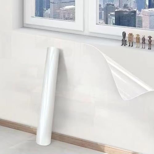 FUSONGQINTANG Elektrostatische Wandschutzfolie 40 X 300cm Klar Statische Folie Wand Spritzschutz Küchenrückwand Folie für Wände, Esstische, Möbel, Küchen und Büros