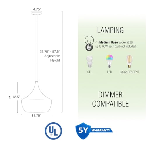 Kira Home Ava 13" Modern Industrial Schoolhouse Pendant Light with Clear Wine Glass Style Shade, Adjustable Hanging Height, Brushed Nickel Finish - Image 4