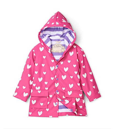 Hatley Girls' Color Changing Button-up Printed Rain Jacket