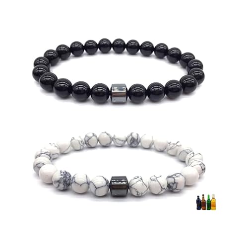 2Pcs Anti Alcohol Bracelet for Men Women Stop Drinking Alcohol Manifestation Bracelet Relieve Anxiety Stress Reduces Drinking Bracelets Jewelry Gifts