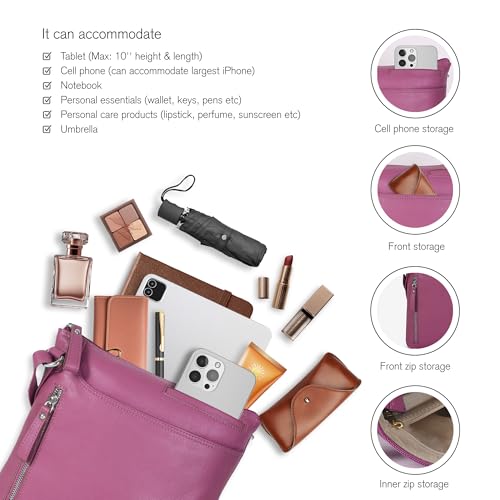 Image of Leather Crossbody Bags for Women - Ladies Sling Handbags - Medium Cross body Purses Handbags - Purses For Women