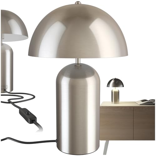 tectake® Lampe de table rétro style années 70 Lampe à poser salon Lampe de chevet champignon Lampe vintage Lampe design pour table de nuit, salon, chambre,...