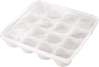 OSALADI 16Grid Cavity Cupcake Organizer White Food Storage Container for Refrigerator Microwave Dishwasher Safe for Sushi Desserts and Gatherings Convenient Transparent Design