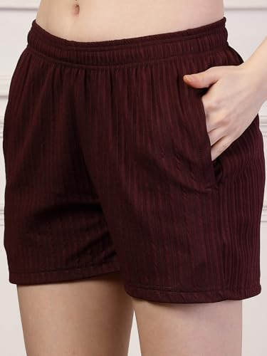 Image of UZARUS Women's Elastic Waist Shorts Night Wear Sports and Running Gym Workout and Yoga Regular Fit Short for Women Combo (Pack of 2)