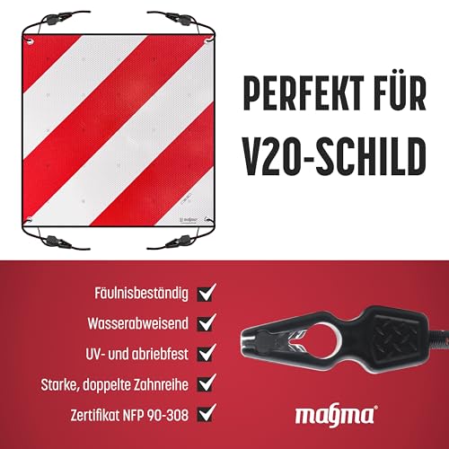 MAGMA Packung mit 12 elastischen Spannern 50 cm, Transportroken für V20 Magma, Fahrradträger, Ösen, Markisen, Planen, Pool, Camping, elastische Seile, verstellbare Länge