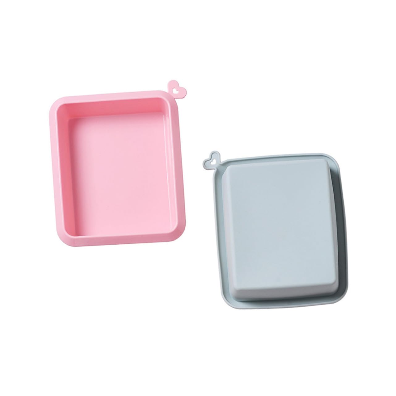 Molde Rectangular de Silicona para Hornear, 2 Piezas | Rosa y Azul, Reutilizable Desmoldeo Rápido, para Gelatina y Cubitos de Hielo