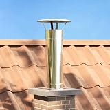 LoogCape Prolunga per camino, argento, 35 x 35 x 82 cm, in acciaio inox, resistente alle intemperie, per esterni, accessorio per camino, braciere, robusto accessorio per forno, facile da montare