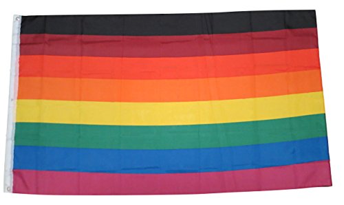 TrendyLuz Flags Rainbow Pride Flag 8 Stripes Black Brown Philadelphia Gay Lesbian LGBT Equality 3x5 Feet Flag