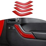 RT-TCZ for Wrangler JK Inner Door Handle Panel Trim Cover Red for Jeep Wrangler JK JKU 2011-2017 Red Interior Accessories 4pcs