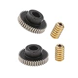  Almencla 2er Pack 0,5 Modul Schneckenrad aus Messing, Schneckenwelle, Zahnwellen 40 Zähne Schnecken-Zahnrad