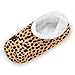 ALAZA Black Yellow Leopard Print House Fleece Slippers Comfy Bedroom Shoes Anti-Slip for Women US 7-8