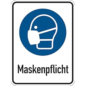 Schild Alu Kombischild „Maskenpflicht“ 400x300mm ungelocht