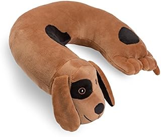 Critter Piller Kid's Travel Buddy and Comfort Pillow, Brown Dog