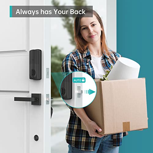 Hornbill Biometric Smart Lock With Front Door Handle Set, 8-In-1 Smart Deadbolt Door Lock For Front Door, Fingerprint Keyless Entry Door Lock, Bluetooth Door Lock With Keypad, Auto Lock With Fobs Code #TOP5