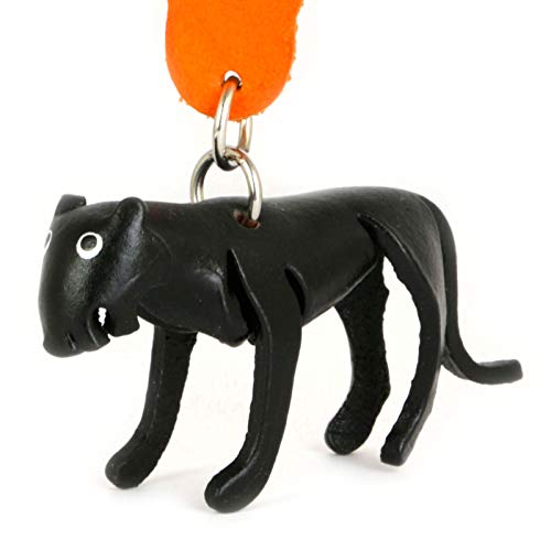 Preisvergleich Produktbild Monkimau Schlüsselanhänger Panther Zoo Figur aus Leder
