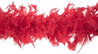 Trimits Marabou Feather Boa Fancy Dress for Parties, Festivals, Pride, Hen Do, Stag Do, Halloween, Christmas, Red, 1.8m x 12cm