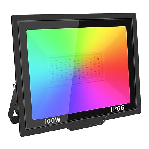 Projecteurs LED RVB multicolores avec télécommande étanche DELURA 4x100W