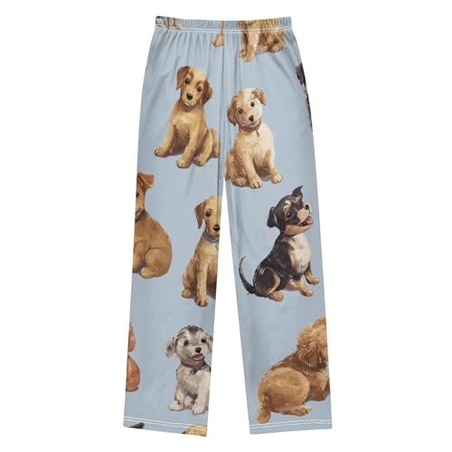 ZZXXB Puppy Dogs Print Boys Long Pants Soft Trousers Elastic Waist Kids Lounge Bottoms with Pockets S-XL2