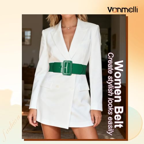 Image of VONMELLI Stretchy Wide Women Belts Elastic Vintage Belts for Women Fashion Ladies Waist Belt for Dress
