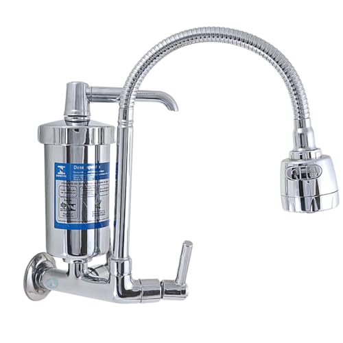 Torneira Com Filtro Gourmet Pia Cozinha De Parede Metal Inox