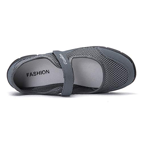 LLTMALL Women's Adjustable Mesh Sneakers Lightweight Mary Jane Shoes3