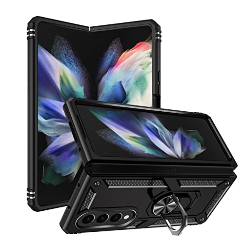 Coque Samsung Z Fold 4 noire avec anneau pour sécuriser vos photos et vidéos en déplacement