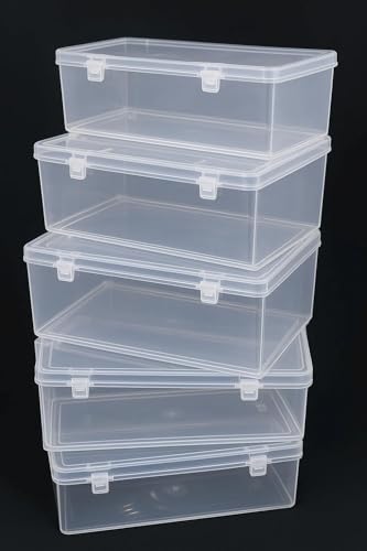 Image of Multipurpose Stylish Plastic Rectangular Bangle Organizer Small Storage Container Combo Transparent Boxes for Jewellery /Medicines /Stationery /Cosmetics (Pack of 5)