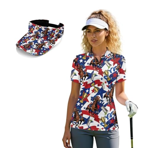 Viuacagoru 2pcs Horse Racing Sport Shirts for Women Elegent Derby