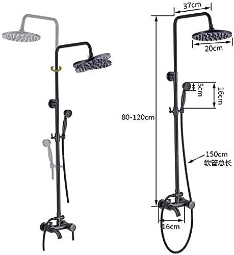 Robinet de douche colonne de pluie 8" et douchette à main multi-jets - 6