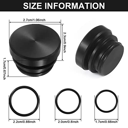 Alinan 6pcs Aluminum Dustproof Plug Billet Button Plugs with 3 Rubber Rings 12-Volt Replacement Accessories Anodized Aluminum Car Decoration Compatible with Most Vehicles Auto Car - Thumbnail 2