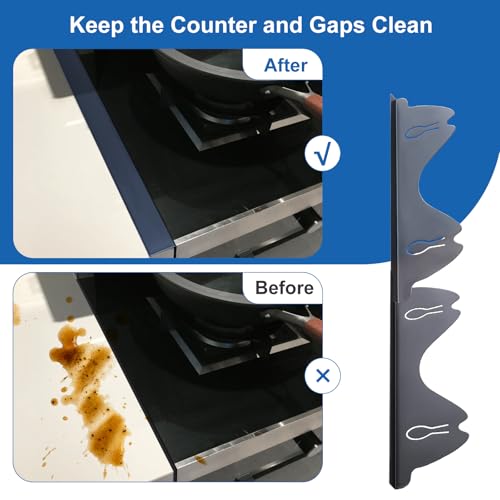 Stainless Steel Stove Counter Gap Covers (2 Pack), Stove Gap Covers Stainless Steel, Range Trim Kit, Stove Gap Covers, Heat Resistant Oven Gap Filler, Adjustable Length 13.8" To 27.5" (L Shape) — view 3