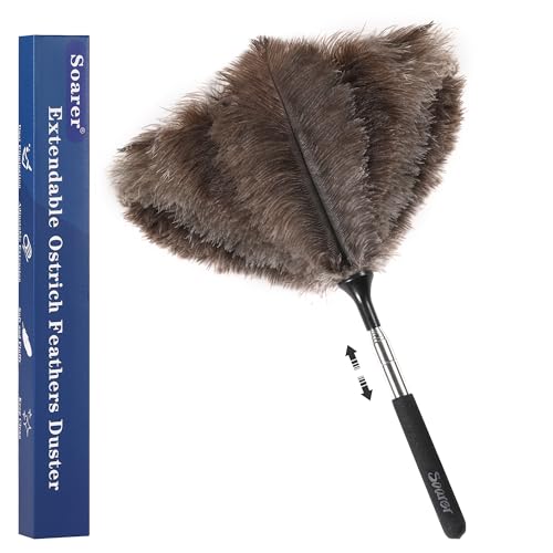 Soarer 40 Inch Ostrich Feather Duster - Extendable Handle, Wood Handle, Fluffy Natural Genuine Feathers, Ideal for Home, Car, Office Cleaning - Image 6