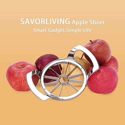 Savorliving Apple Slicer 12 Sharp Blades Stainless Steel Apple Cutter, Pitter, Thoroughly-Cut Blade Design, Divider For Up To 4 Inches Apples (Classic) #TOP6