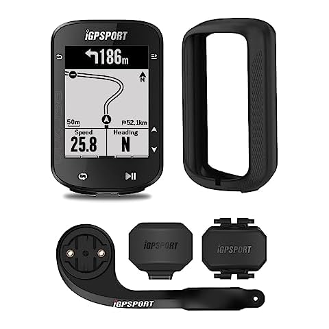 iGPSPORT BSC200 Sensor Bundle, Bike GPS Computer with Route Navigation, Includes Speed sensors/Rhythm sensors/Out-Front Bike Mount/Type-C Charging Cable and Silicone Protective Cases Cover