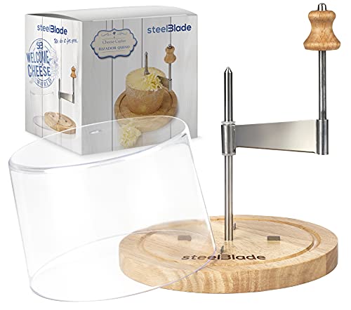 Steelblade 052260 Rizadora Tete de Moine 18 cm-Girolle de Queso con Tapa y Madera de Roble